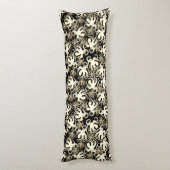 黒とセピアの繰り返しモチーフ |タコ模様 ボディピロー (裏面 (縦))