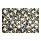 黒とセピアの繰り返しモチーフ |タコ模様 枕カバー (裏面)