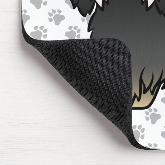 黒とタンのかわいい漫画の犬 マウスパッド (コーナー)