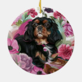 黒とタンのカバリエースクリスマスオーナメントフローラ セラミックオーナメント (裏面)