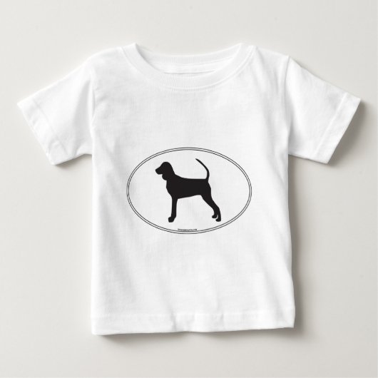 黒とタンのコンハウンドシルエット ベビーTシャツ (正面)