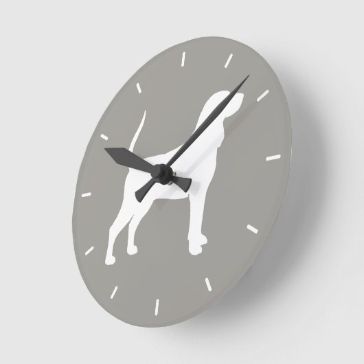 黒とタンのコンハウンドシルエット ラウンド壁時計 (傾斜)