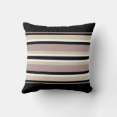 黒とタンのストライプ クッション (裏面)