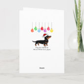 黒とタンのダックスシャントのクリスマスポーズ シーズンカード (裏面)