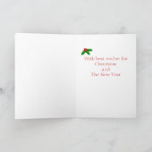 黒とタンのダックスシャントのクリスマスポーズ シーズンカード (内部)