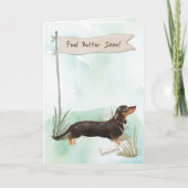 黒とタンのダックスン感じドが犬により良い手術 カード (正面)