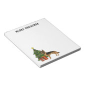 黒とタンのドイツの羊飼いとクリスマスツリー ノートパッド (アングル)