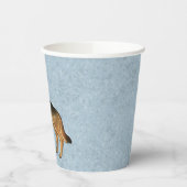 黒とタンのドイツの羊飼いの青い漫画の犬 紙コップ (左)