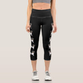 黒とタンのピエバルド短い毛ダッシュンドドッグス カプリレギンス (正面)