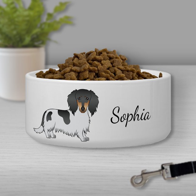 黒とタンのピエバルロロングヘアダシュント&名前 ボウル (クリエイターアップロード済み)