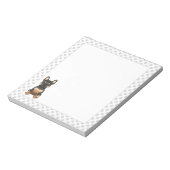 黒とタンのフランスのブルドッグの漫画の犬と足 ノートパッド (回転)