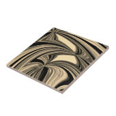 黒とタンのフローパターン タイル (側面)