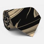黒とタンのフローパターン ネクタイ (ロール)