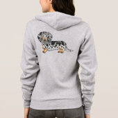 黒とタンのリンゴかわいい長い髪のダシュンドドッグ パーカ (裏面)