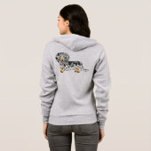 黒とタンのリンゴかわいい長い髪のダシュンドドッグ パーカ (裏面フル)