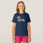 黒とタンのリンゴかわいい長い髪のダシュンドドッグ Tシャツ (正面フル)