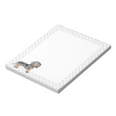 黒とタンのリンゴ短い髪ダックスシュント&ポーズ ノートパッド (回転)