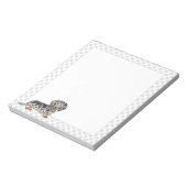 黒とタンのリンゴ長い髪のダシュント&ポーズ ノートパッド (回転)