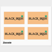 黒とタンの四角形のシール 長方形シール (シート)