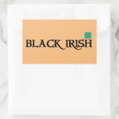 黒とタンの四角形のシール 長方形シール (バッグ)