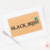 黒とタンの四角形のシール 長方形シール (封筒)