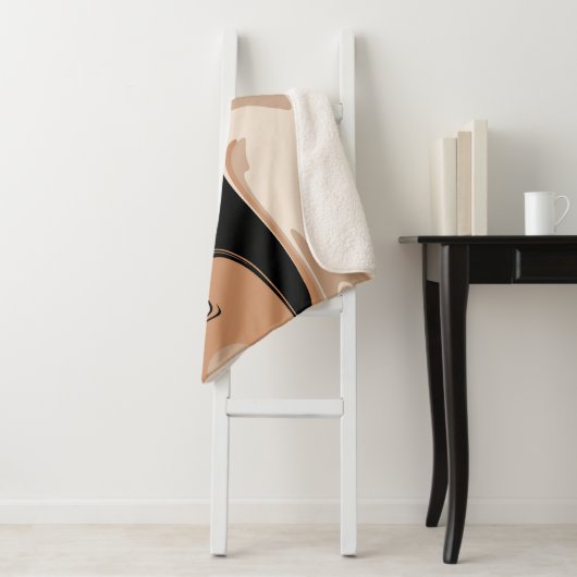 黒とタンの大理石のパターン シェルパブランケット (インサイチュ)