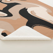 黒とタンの大理石のパターン シェルパブランケット (3/4)