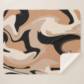 黒とタンの大理石のパターン シェルパブランケット (正面(横))