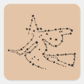 黒とタンの星空の魔女ハロウィーン スクエアシール (正面)