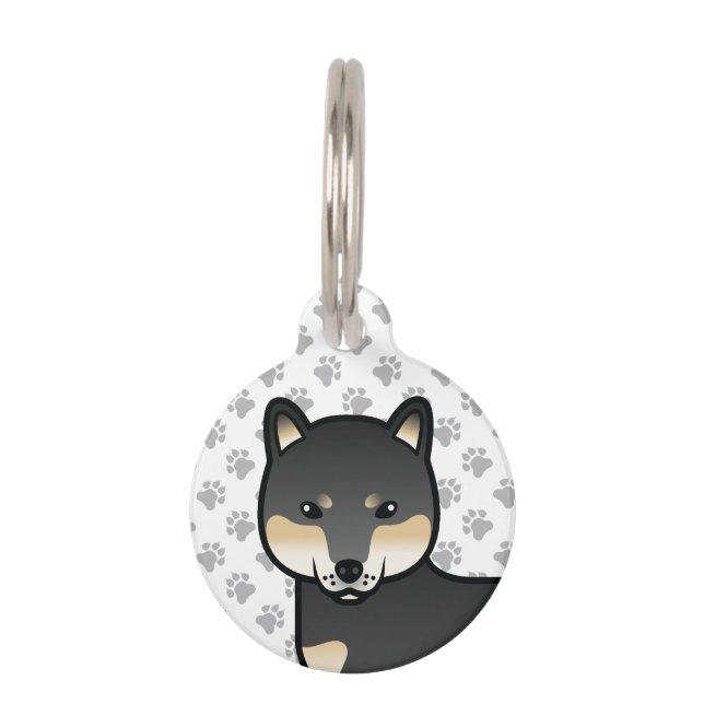 黒とタンの柴犬漫画の犬とペットの情報 ペット　ネームタグ (正面)