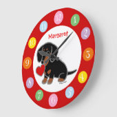 黒とタンの滑らかな髪のダシュント ラージ壁時計 (傾斜)