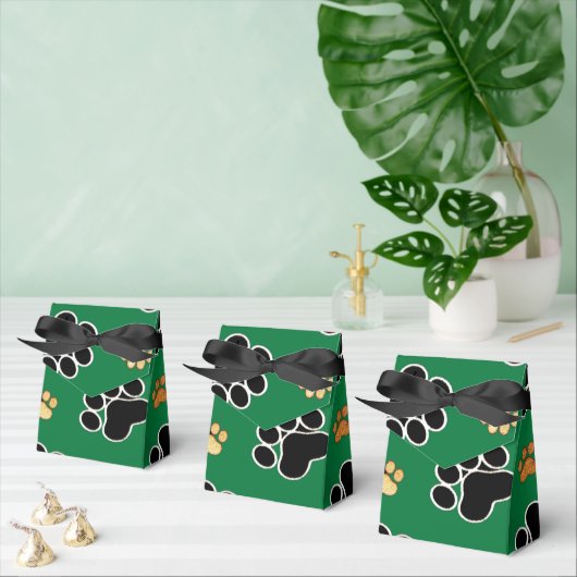 黒とタンの高級イヌのポープリント フェイバーボックス (複数)