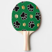 黒とタンの高級イヌのポープリント 卓球ラケット (正面)