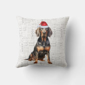 黒とタンコンハウンドウオーターカラークリスマス クッション (裏面)