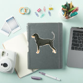 黒とタンコンハウンドドグサイドビューシルエット シール (iPadカバー)