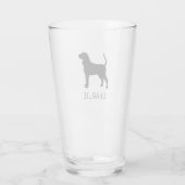 黒とタンコンハウンドドグシルエットカスタム タンブラーグラス (裏面)