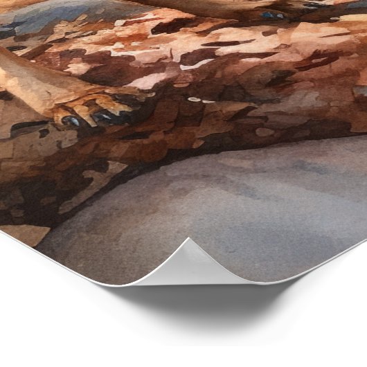 黒とタンコンハウンドドッグアートプリントポスター ポスター (角)