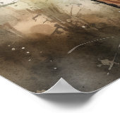 黒とタンコンハウンドドッグアートプリントポスター ポスター (角)