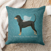 黒とタンコンハウンドペットドッグメモリアルエンジェル クッション (ブランケット)