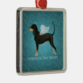 黒とタンコンハウンドペットドッグメモリアルエンジェル メタルオーナメント (右)