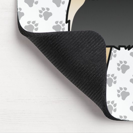 黒とタンシベリアのハスキーのかわいい漫画の犬 マウスパッド (コーナー)