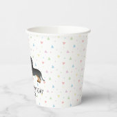 黒とタンショートヘアダックシュントハッピーバースデー 紙コップ (左)