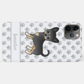 黒とタンスムースコートチワフアホアドッグ&ネーム Case-Mate iPhoneケース (裏面(横))