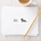 黒とタンダリンゴロングヘアダシュント&文字 ラベル (インサイチュ)