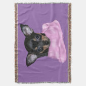 黒とタンチワフアパピー スローブランケット (正面縦)