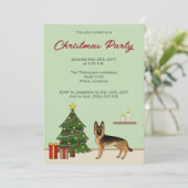 黒とタンドイツの羊飼いクリスマスパーティー 招待状 (スタンド正面)