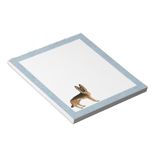 黒とタンドイツの羊飼い漫画GSD犬 ノートパッド (アングル)