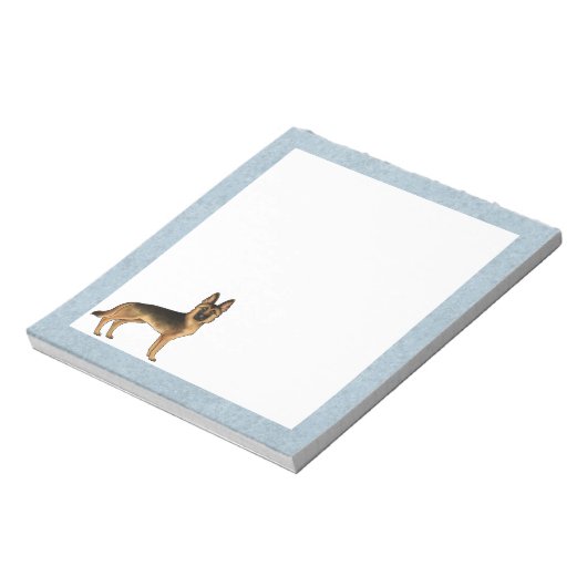 黒とタンドイツの羊飼い漫画GSD犬 ノートパッド (回転)