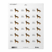 黒とタンドイツの羊飼い犬と文字カスタム付き ラベル (フルシート)