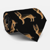 黒とタンドイツの羊飼い犬のパターン黒 ネクタイ (ロール)